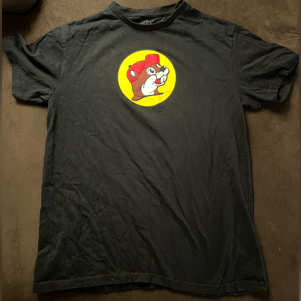 Buc-ee’s classic Black logo Tee- men’s size medium